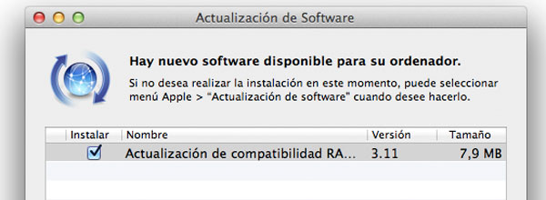 Actualizaciones Mac OS X