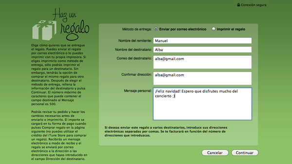 Regalo iTunes Store Regalo iTunes Store
