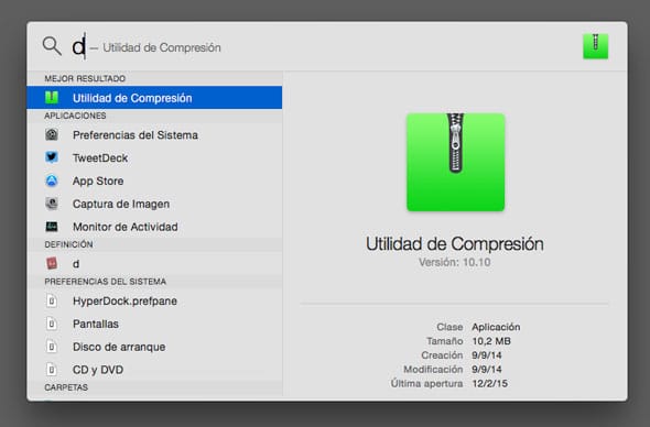 Atajo teclado abrir Spotlight