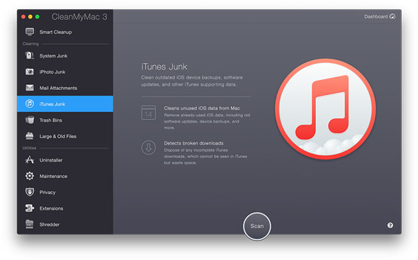CleanMyMac 3 limpieza iTunes