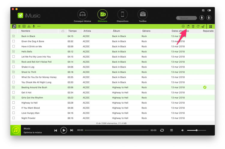 Pasar música de Mac a Android