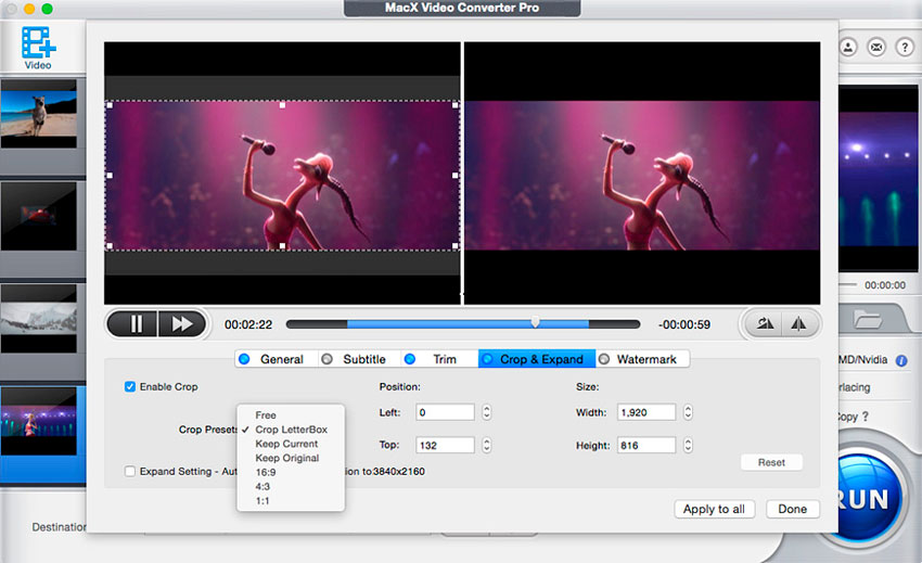 Edición de vídeo con MacX Video Converter Pro